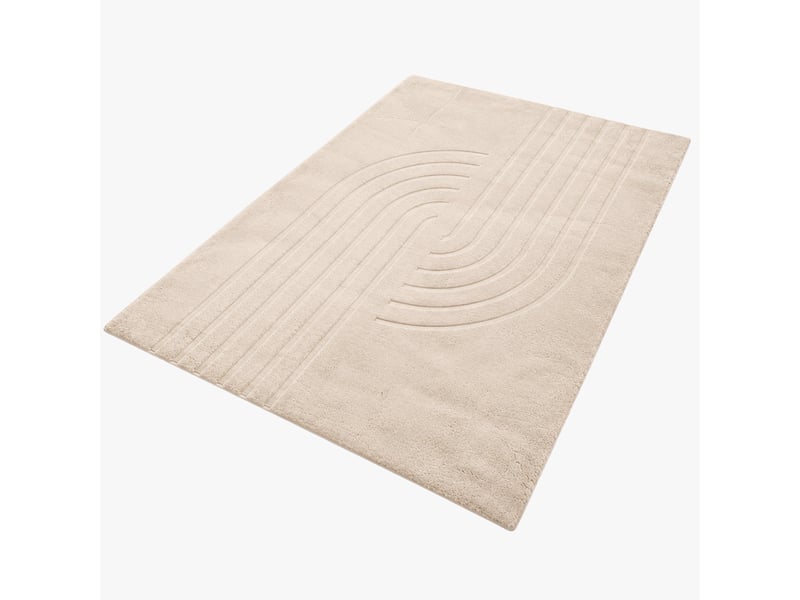  Tapis en tissu doux à motif en relief beige - 160x230 cm  - Conforama A