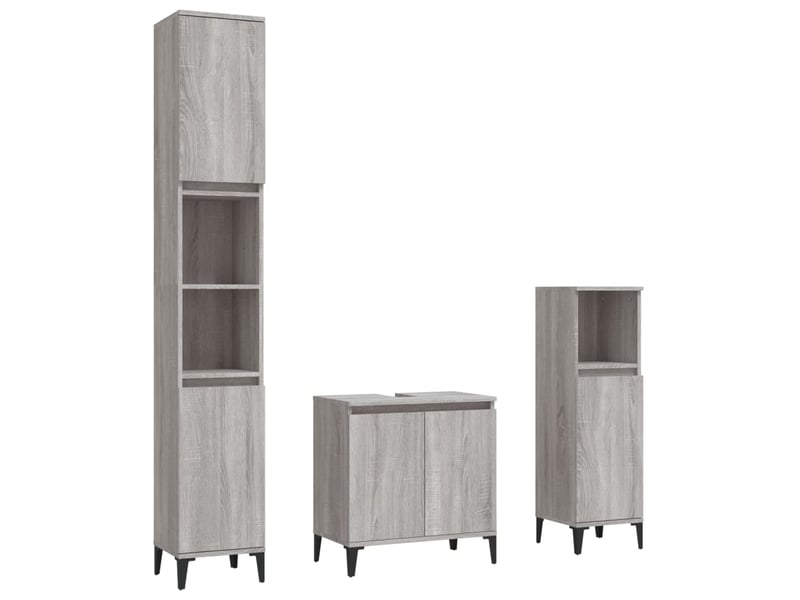 Ensemble de meubles de salle de bain 3 pcs sonoma gris cf63811 - Conforama A