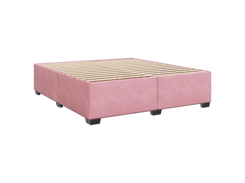  Lit double- lit adulte -  cadre de lit sans matelas rose 200x200 cm velours  - Conforama B