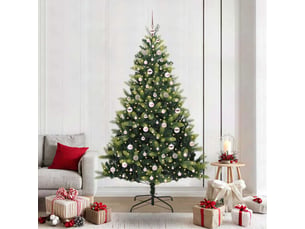 Sapin de noël, arbre de noël artificiel en silicone flexible 300 leds vert shl9460
