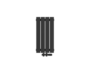 Emke radiateur à eau chaude, radiateur plat seule couche connexion centrale, montage mural vertical design, noir 60x30cm, 210w