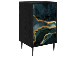 Table de chevet - cabinet de chevet - table de nuit wijhe chêne noir 36 x 33 x 61 cm