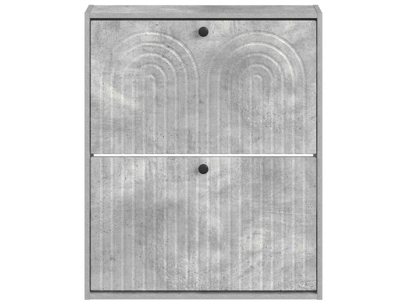  Meuble à chaussures mural, armoire à chaussures alkmaar 71x17x86 cm gris béton  - Conforama D