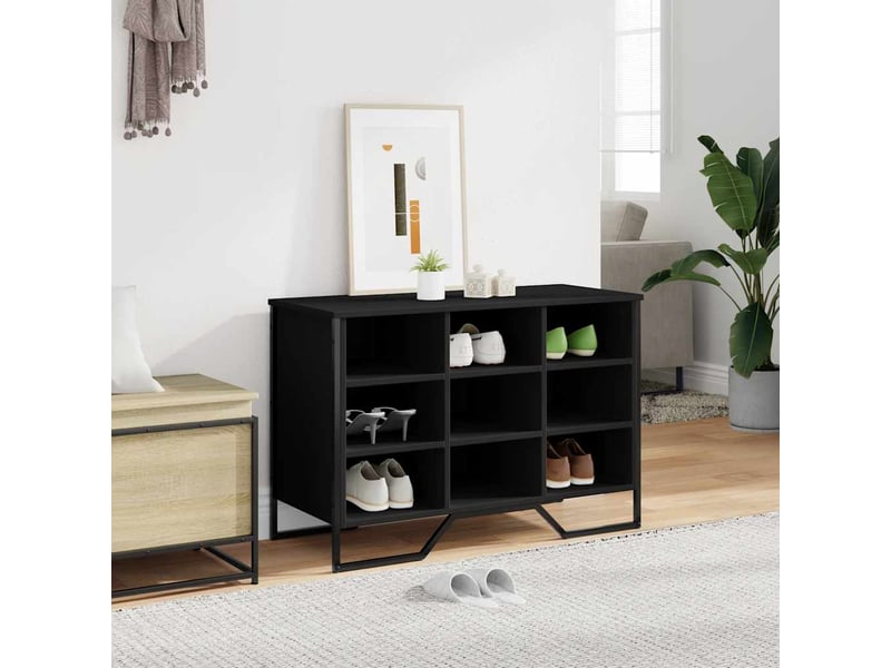  Meuble à chaussure, armoire à chaussures noir 90x38x61,5 cm bois d'ingénierie  - Conforama C