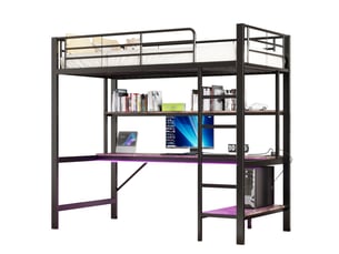 Lit mezzanine 90x200 cm ROLIPO   coloris noir