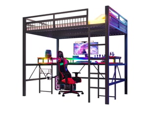 Lit mezzanine 140x200 cm <strong></strong>  <strong></strong> coloris noir