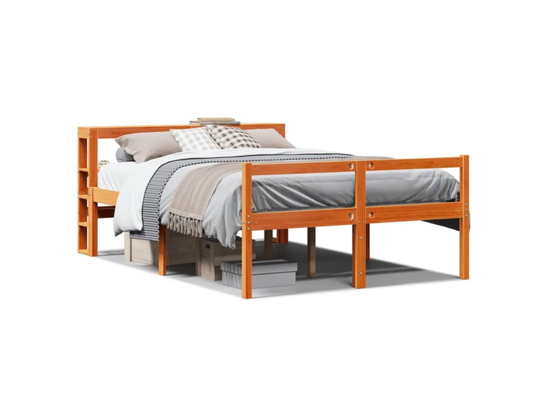 Lit double- lit adulte - cadre de lit et tête de lit sans matelas marron 120x190 cm - Conforama A