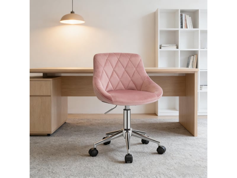  Chaise de bureau pivotante avec roulettes, fauteuil home office gris clair réglable  - Conforama E