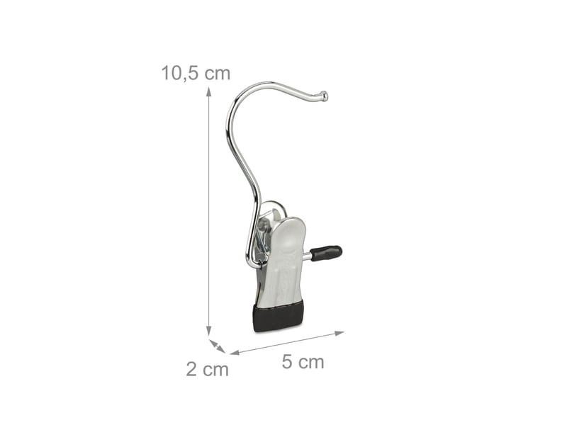  Lot de 20 pinces à linge supports rotatifs pratiques rangement placard 10,5 x 5 x 2 cm en fer chromé noir 13_0003691  - Conforama C