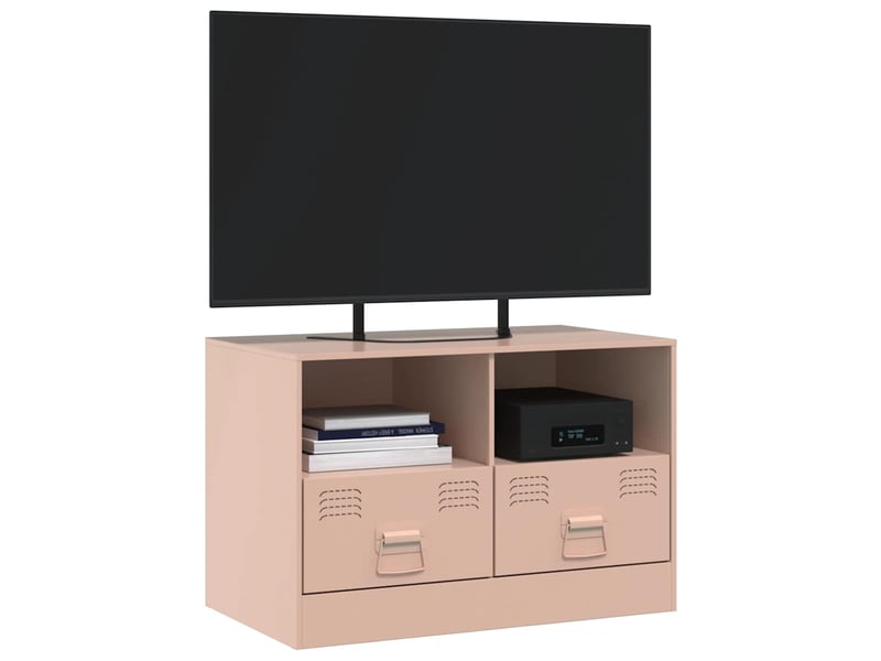  Meuble tv - banc tv - meuble de rangement rose 67x39x44 cm acier  - Conforama D