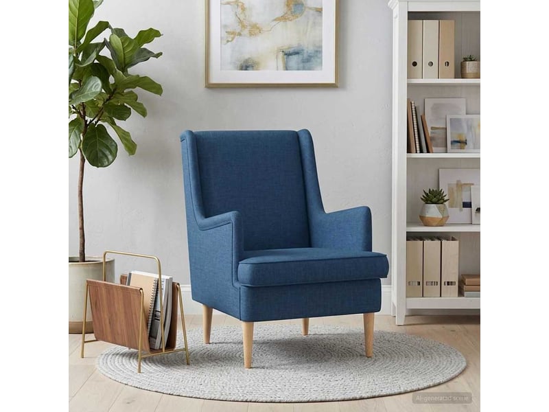  Vidaxl fauteuil bleu tissu  - Conforama B