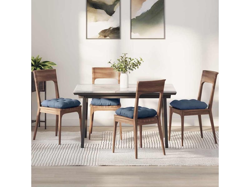  Lot de 4 coussins de siège, coussins décoratifs tissu en velours côtelé bleu 40 x 40 cm cf59978  - Conforama B