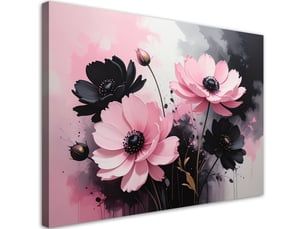 Impression sur toile, fleurs roses dans une composition romantique vintage 30x20