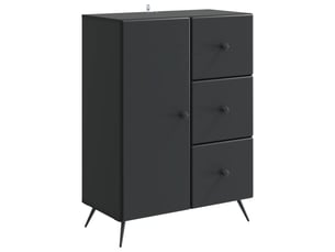 Buffet - bahut - meuble de rangement noir 66 x 34,5 x 90 cm bois d'ingénierie