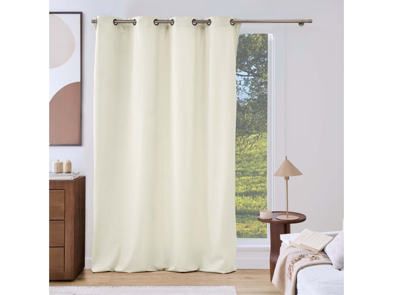  Rideau en velours relief livane 140x240cm naturel  - Conforama E