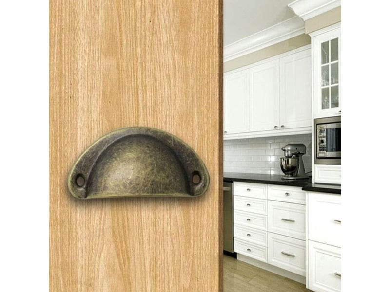  Lot de 10 poignées de tiroir rétro en métal pour meubles de cuisine porte d'armoire placards avec boutons meubles en laiton antique  - Conforama E
