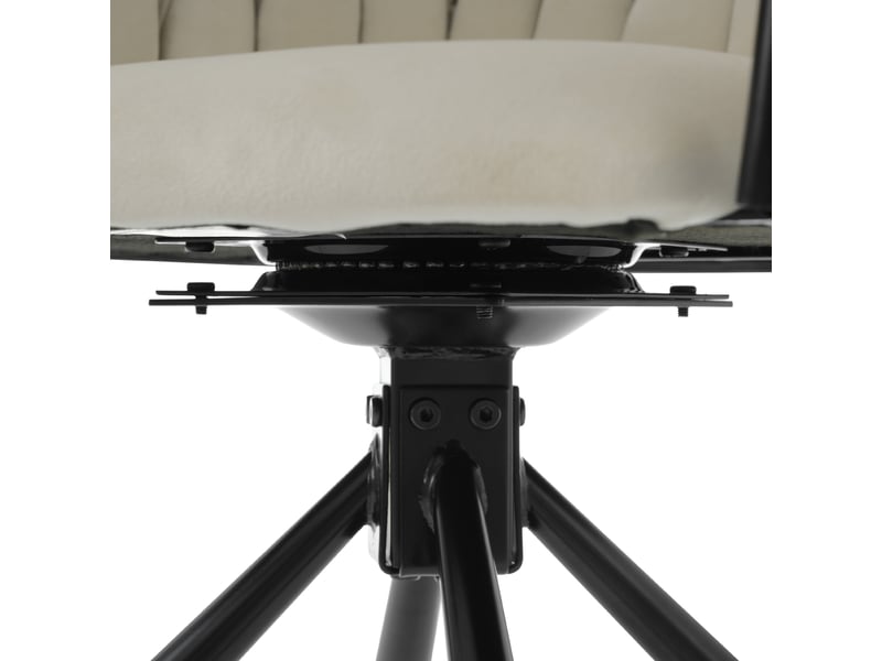  Lot de 4 chaises pivotantes en velours beige - piètement métal, design épuré, salle à manger, salon ou chambre  - Conforama E
