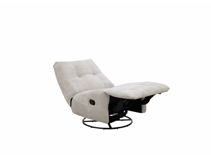  Fauteuil relax pivotant en velours chiné beige lison LISON - Conforama A
