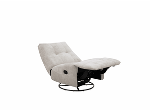 Fauteuil relax pivotant en velours chiné beige lison