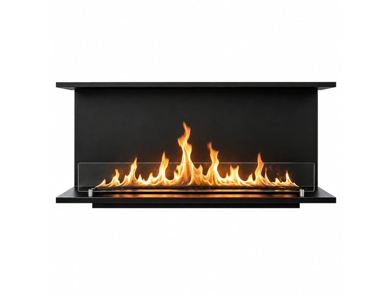 Giove 120 - cheminée bioéthanol encastrable à trois faces 120x50x30 cm avec brûleur en acier de 3 litres  - Conforama A