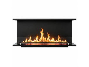 Giove 120 - cheminée bioéthanol encastrable à trois faces 120x50x30 cm avec brûleur en acier de 3 litres