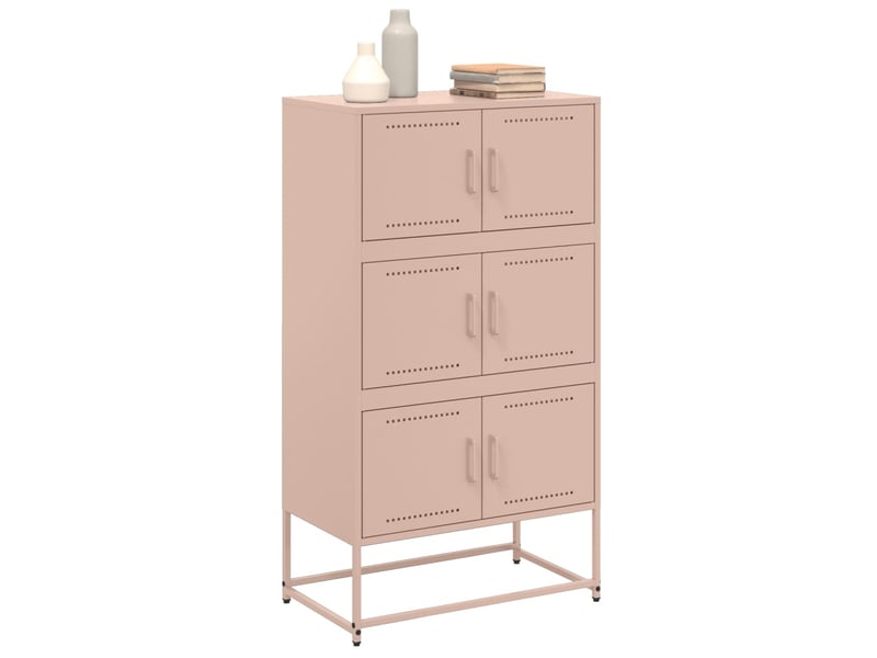  Buffet - bahut - meuble de rangement rose 68,5x38,5x123,5 cm acier  - Conforama D