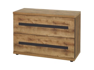 Chiffonnier 2 tiroir(s)    <strong>ALTOBUY</strong> <strong>ANDES</strong> coloris marron largeur 110 cm hauteur 77 cm