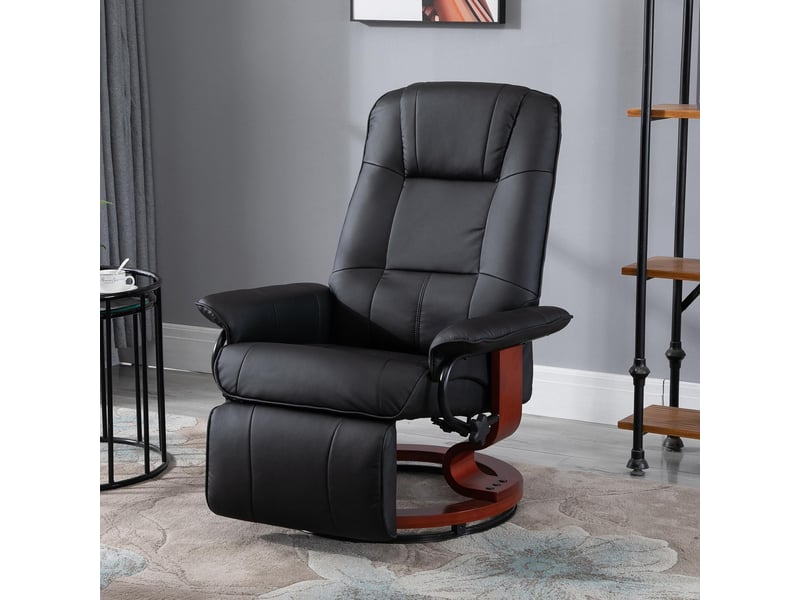  Fauteuil de relaxation, fauteuil pivotant, fauteuil inclinable, simili cuir, 78x87x100cm, noir  - Conforama C