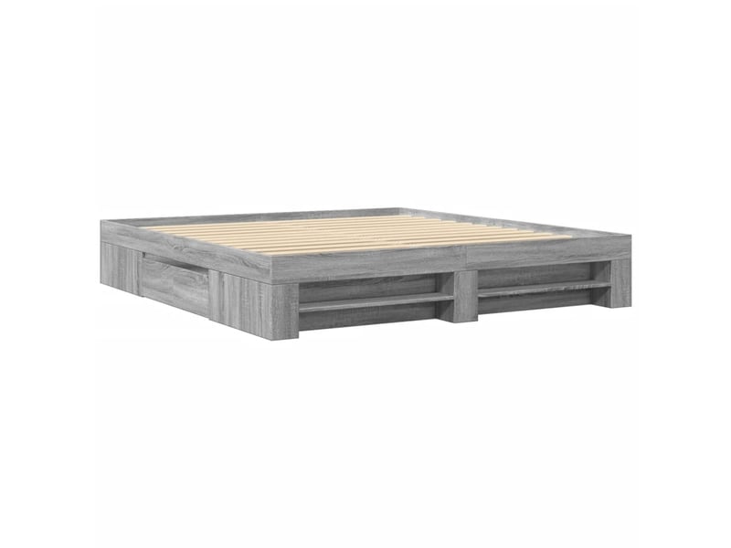  Lit double- lit adulte -  cadre de lit sans matelas sonoma gris 180x200 cm  - Conforama B