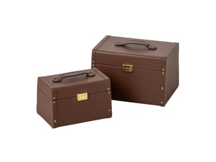 Lot de 2 boîtes déco gabin 28cm marron