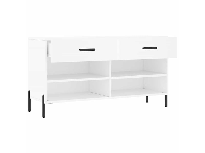  Banc à chaussures, meuble à chaussures blanc 102x35x55 cm bois d'ingénierie shl2783  - Conforama E