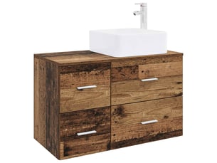 Ensemble de mobilier de salle de bain 2 pcs bois ancien shl5899