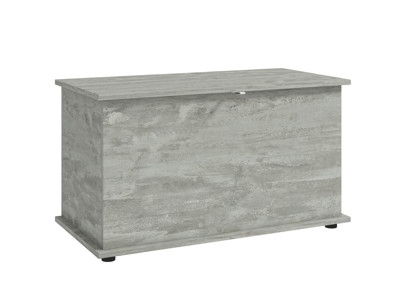  Coffre de rangement avec couvercle rabattable gris 80 x 40 x 45 cm  - Conforama B