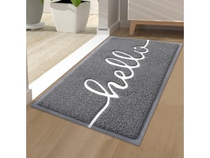 1 pièce 44 x 76 cm (gris) paillasson extérieur hello, paillasson intérieur, tapis d'entrée, paillasson extérieur antidérapant et anti-poussière