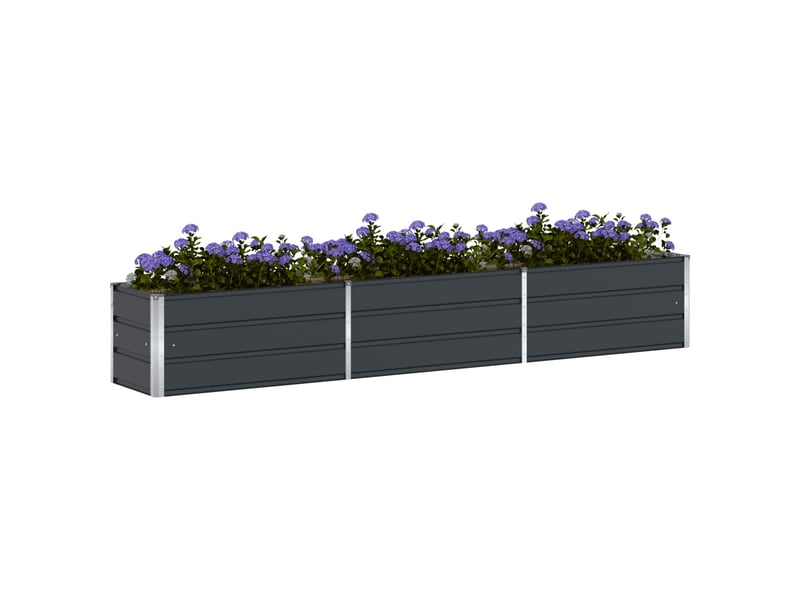  Jardinière - bac à fleurs anthracite 290 x 50 x 45 cm acier galvanisé  - Conforama C