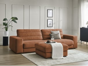 Canapé droit fixe BOBOCHIC SIERRA 4 places Velours orange