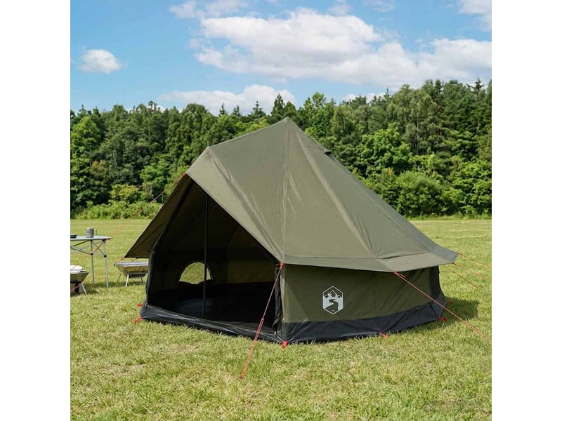  Tente de camping, tente familiale 8 personne vert armée polycoton  - Conforama B