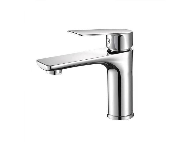  Robinet mitigeur pour lavabo de salle de bain, eau chaude et froide réglables, finition chromée et acier inoxydable  - Conforama A