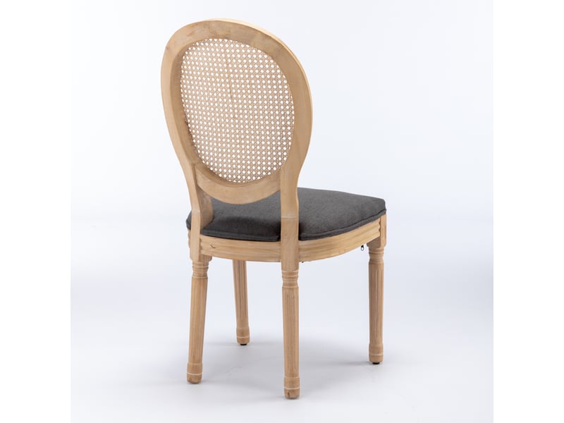  Chaise - lot de 2 - rotintissu - gris - pour salon et séjour 59.5x49x95cm - Conforama E
