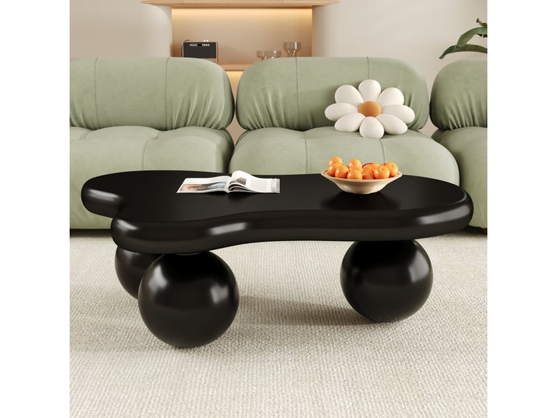  Table basse nuage noire avec led 16 couleurs – mdf, 95 x 62,5 x 32 cm  - Conforama B