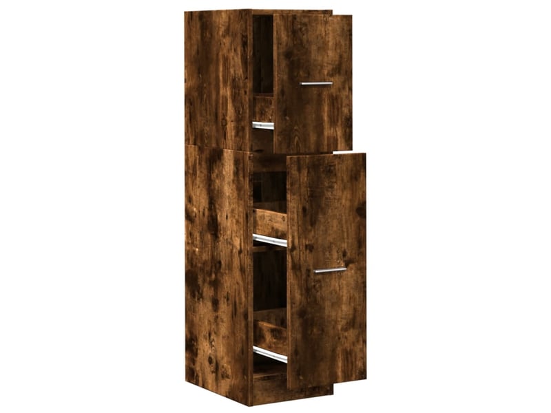  Meuble de rangement, armoire d'apothicaire chêne fumé 30x41x118 cm bois d'ingénierie  - Conforama A