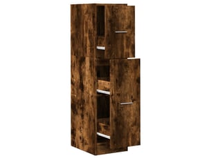 Meuble de rangement, armoire d'apothicaire chêne fumé 30x41x118 cm bois d'ingénierie