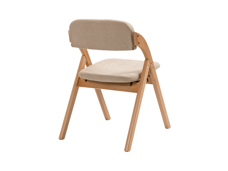 Lot de 2 chaises de salle à manger pliantes,avec coussins,bois,kaki - Conforama D