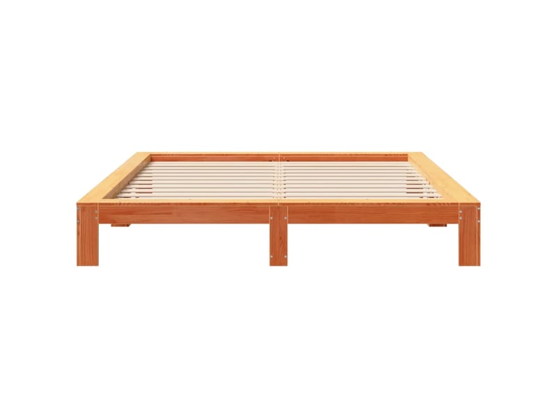  Lit double- lit adulte -  cadre de lit sans matelas  marron 180x200cm bois pin massif  - Conforama C