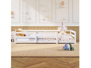 Lit simple 90x200 cm <strong>OKWISH</strong>  <strong></strong> coloris blanc
