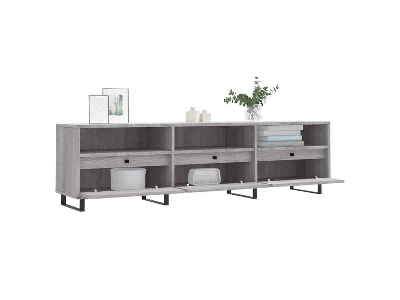 Meuble tv - banc tv - meuble de rangement sonoma gris 150x30x44,5 cm bois d'ingénierie  - Conforama D