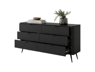 Buffet 6 tiroir(s) DMORA Hali - 163 cm coloris noir