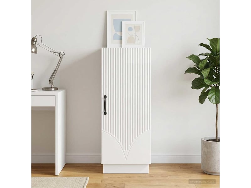 Buffet - bahut - meuble de rangement blanc brillant 33 x 34,5 x 87 cm bois d'ingénierie - Conforama B