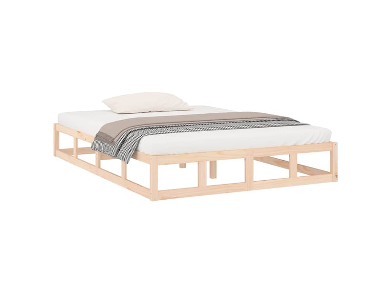  Lit double- lit adulte -  cadre de lit sans matelas 200x200 cm bois massif  - Conforama B