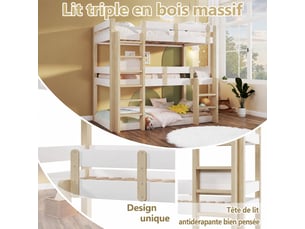Lit superposé 90x190 cm <strong></strong> <strong></strong> coloris bicolore